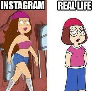 instagram vs real life meg family guy